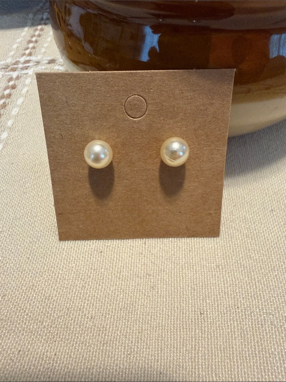 Classic Pearl Stud Earrings - Ivory Pearl